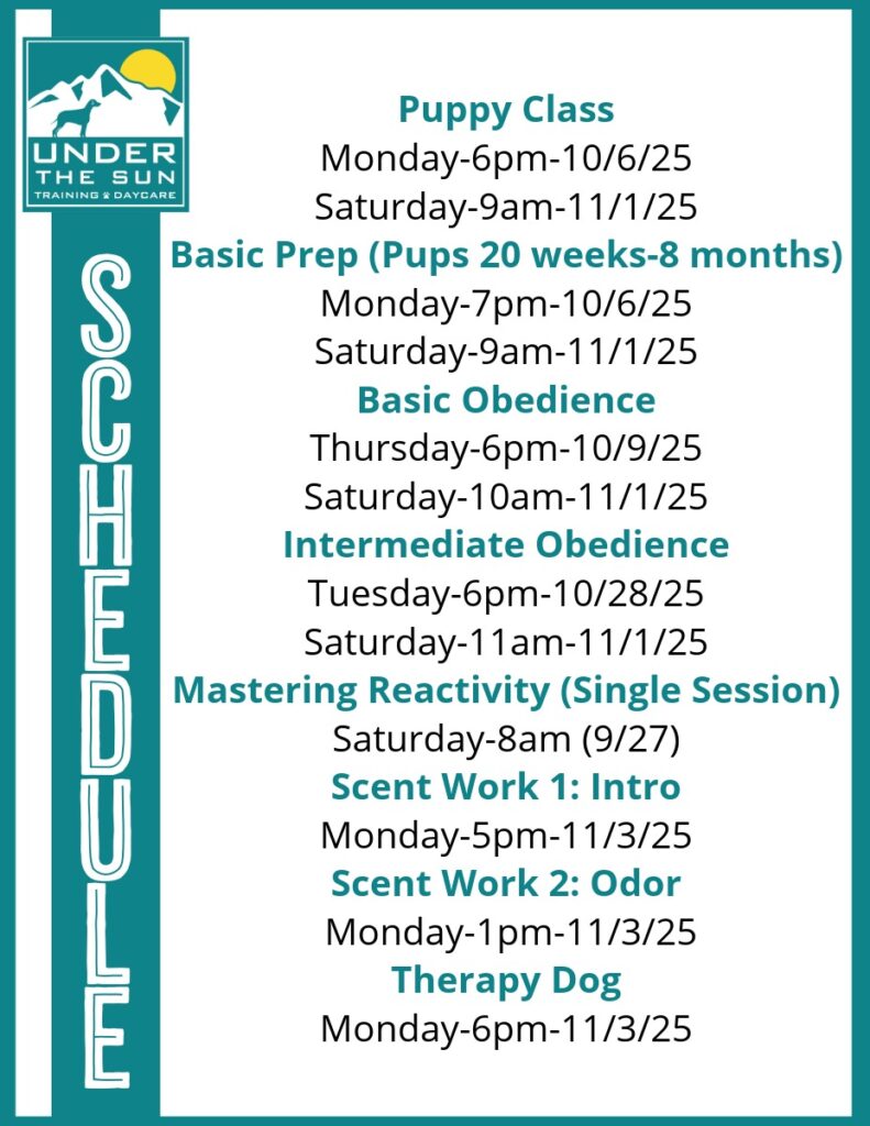 Training Schedule oct nov
