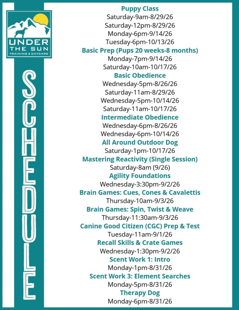 Training Schedule august sept