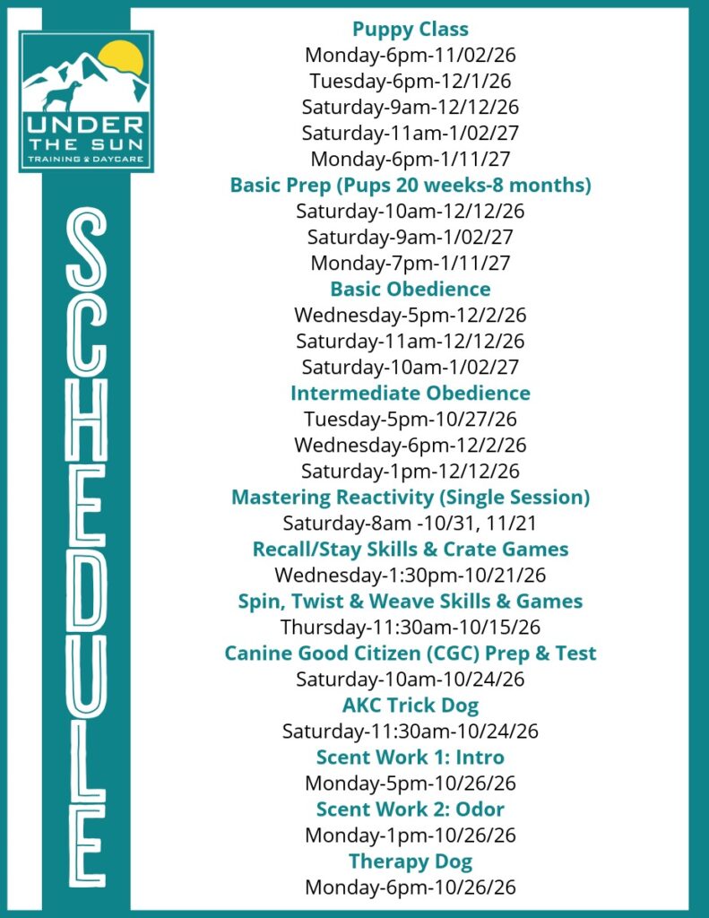 Training Schedule nov 26
